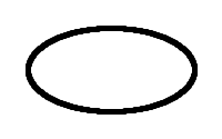 [選択領域をストローク描画] コマンドで絵筆ツールを使って描いた楕円